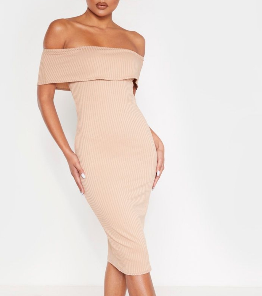 NWT Pretty Little Thing Off shoulder midi dress